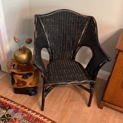 Black Wicker Side Chair