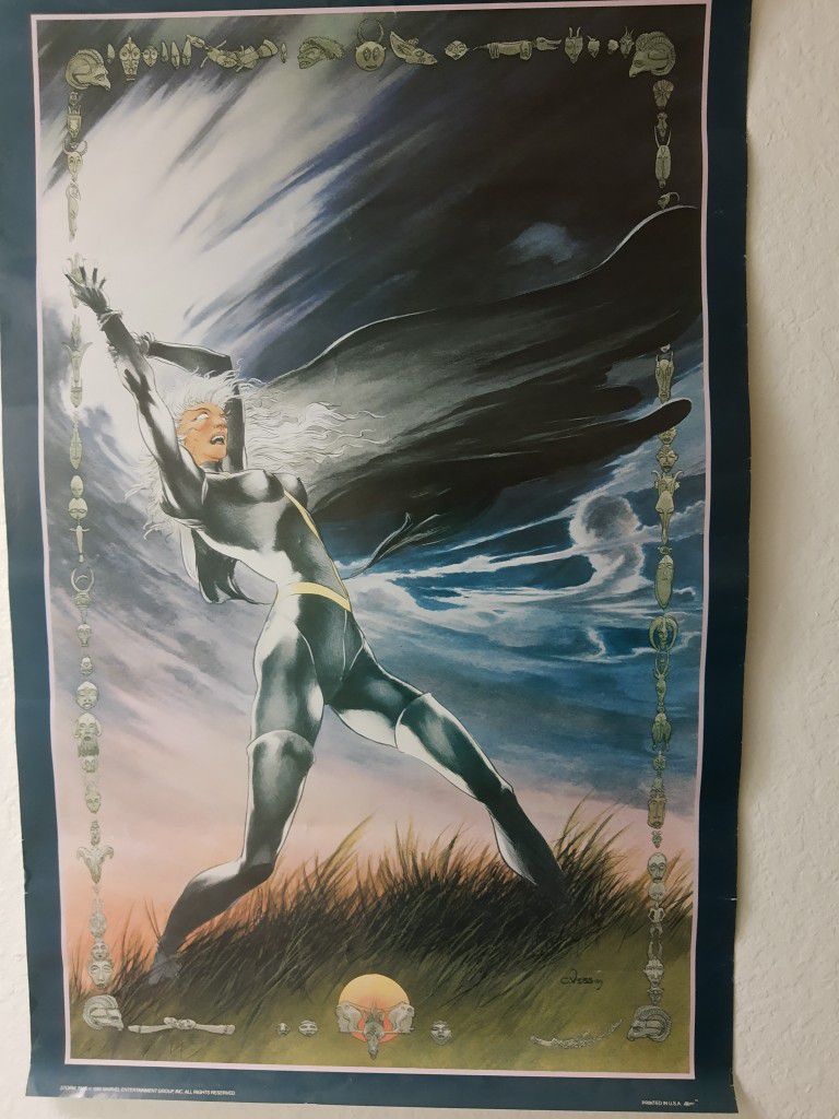 1990 Vintage Marvel Poster-Storm