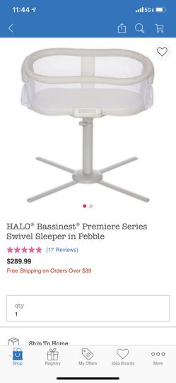 Halo bassinet premiere series swivel sleeper in pebble