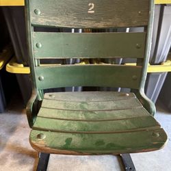 Chicago Cubs Wrigley Field Vintage Wooden Chair and Brick  - Extremely RARE - COA