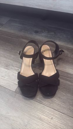 Black Strappy Block Heel Sandals