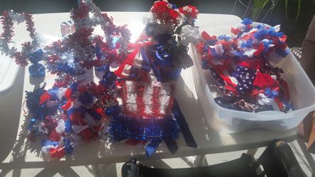 Big lot of Red White & Blue decorations