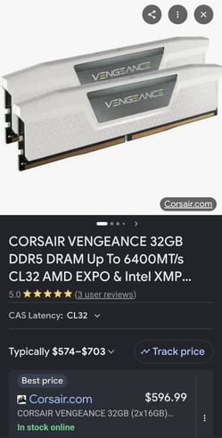 Corsair Vengeance 32BG RAM 6400Mhz (2x16GB)