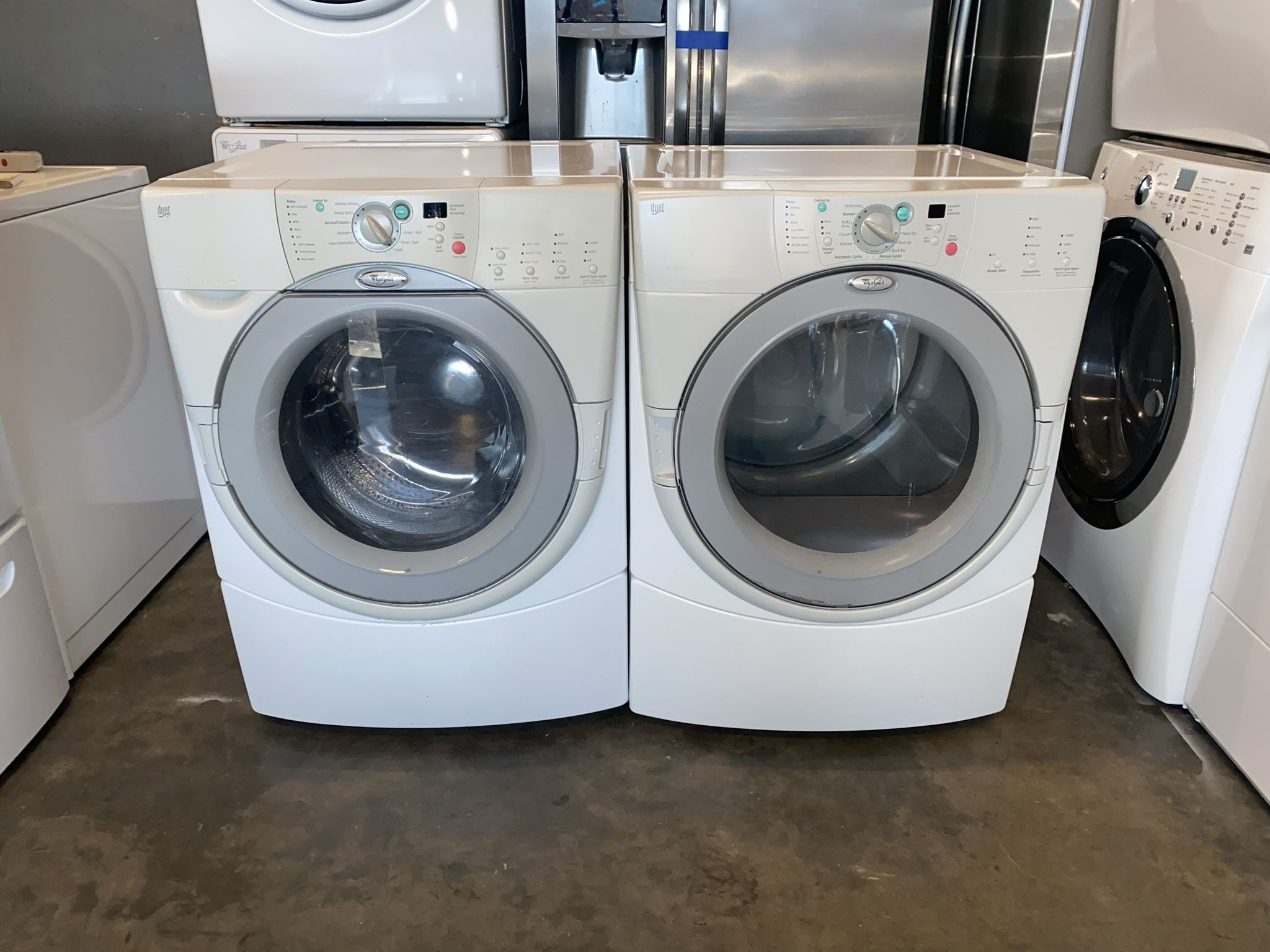 WHIRLPOOL XL CAPACITY WASHER DRYER ELECTRIC SET 