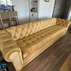 Vintage chesterfield-style sofa and loveseat set