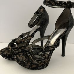 Guess 7.5M Women’s High Heels- Black/ Tan 