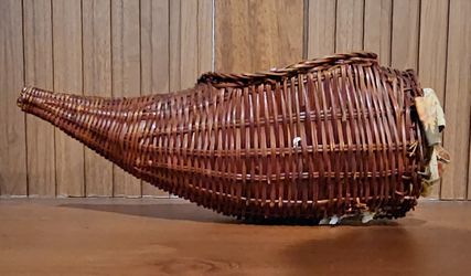 Rustic Woven Cornucopia Basket