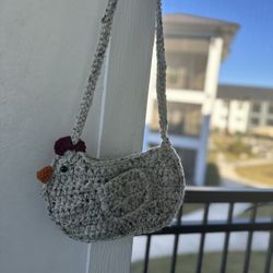 Handmade Crochet Chicken Purse 