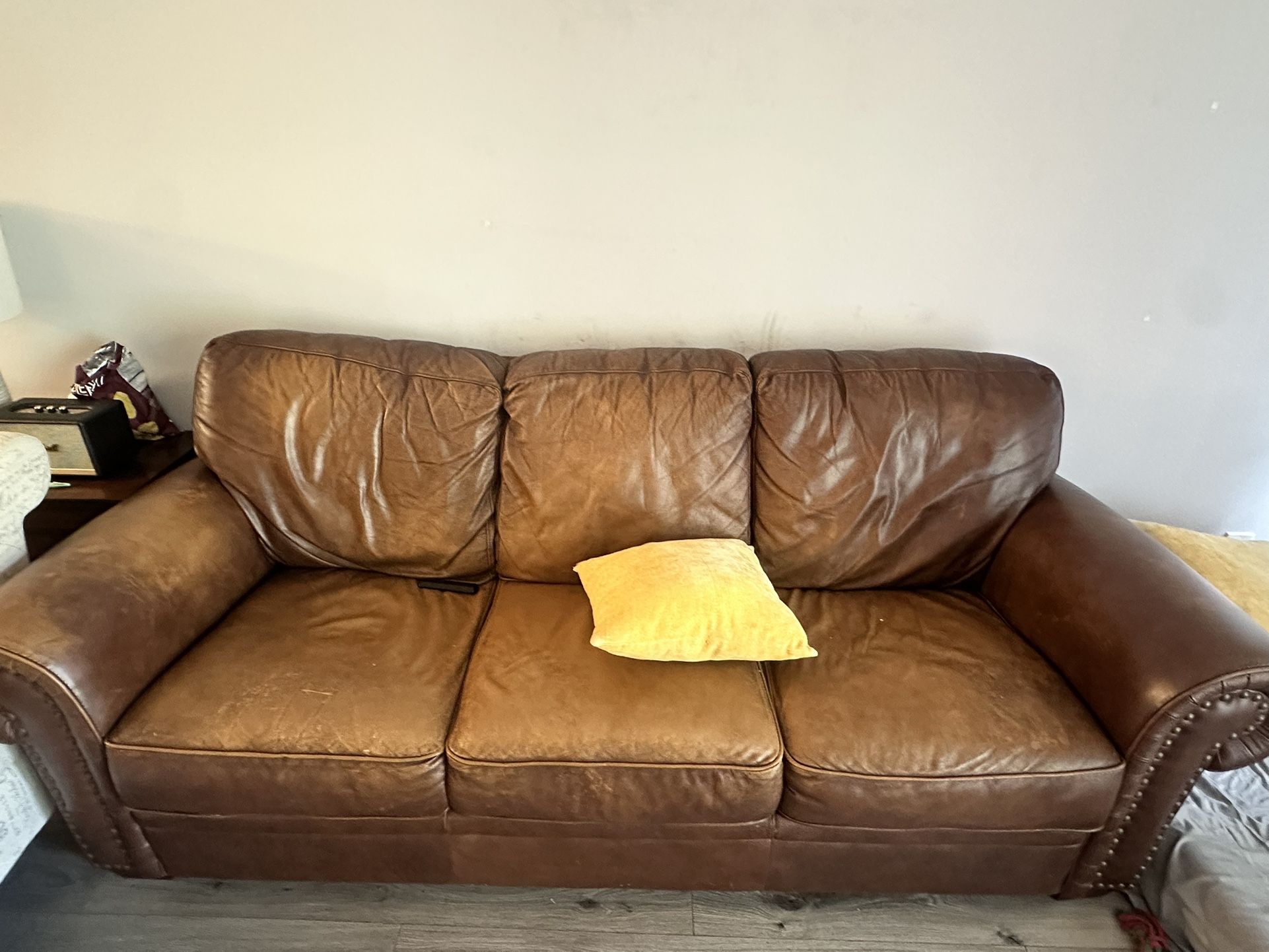 Brown Leather Sofa