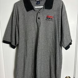 ESPN Club Polo Shirt Walt Disney World Vintage Gray Short Sleeve Men XL