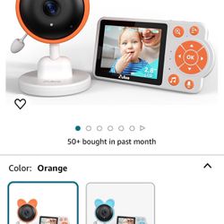 New In Box Baby Monitor with Camera and Audio,2.8" Screen,No WiFi,30H Battery,2Way Audio,Crying&Feeding,Temperature Sensor, Pan-Tilt-Zoom,Lullabies,10