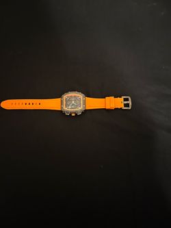Black & Orange Chronograph Watch
