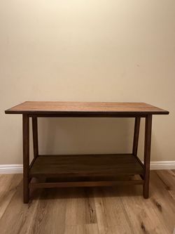 Wood Console Table with Bottom Shelf