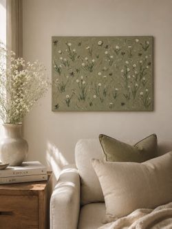 Green abstract flower painting