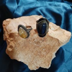 Sterling Ring (Yellow) & One Unmarked