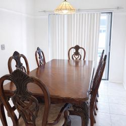 Solid Wood Extendable Dining Table Set – Seats 6–8