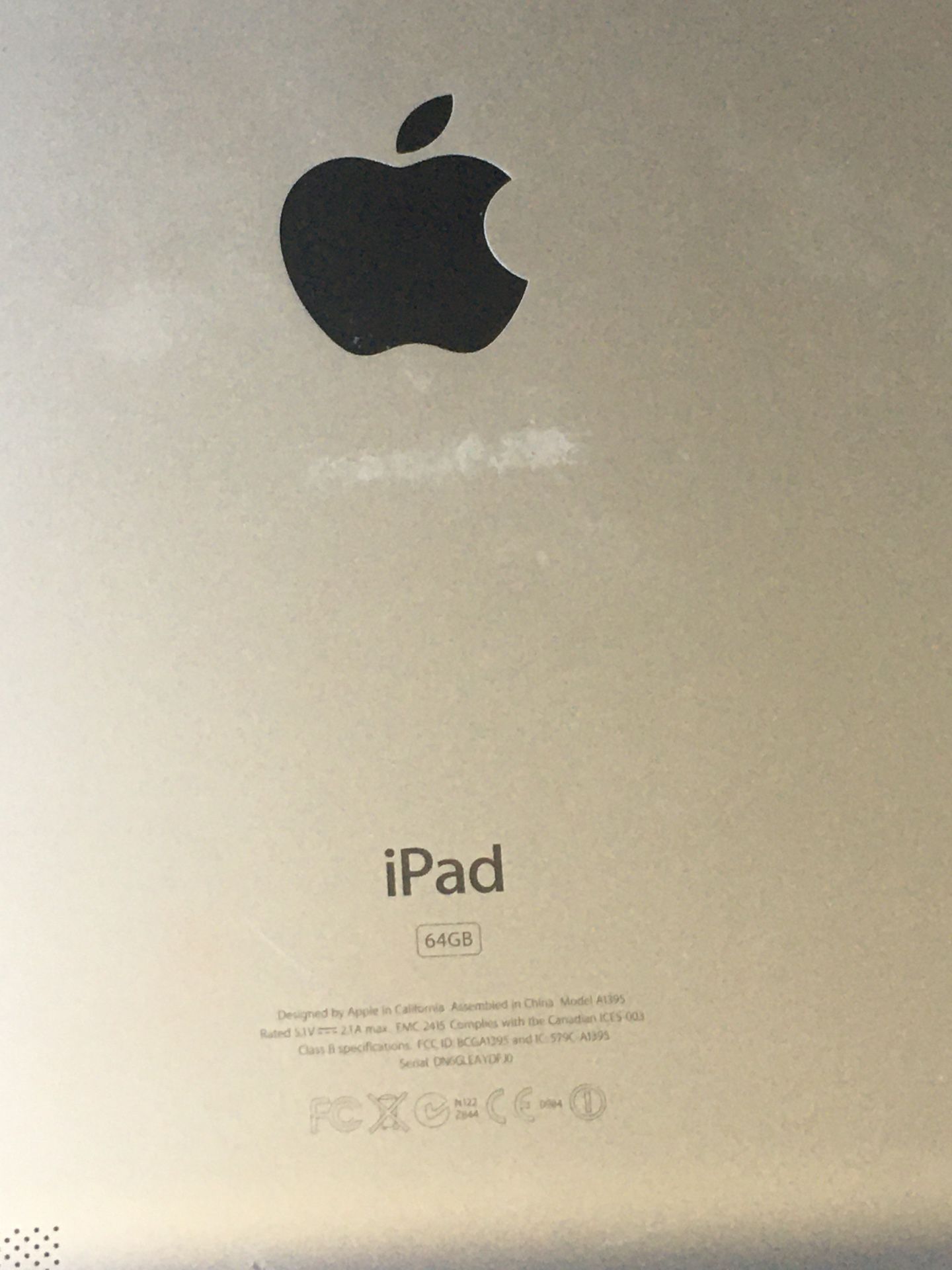 Apple iPad 64gb Wifi 97in A1395