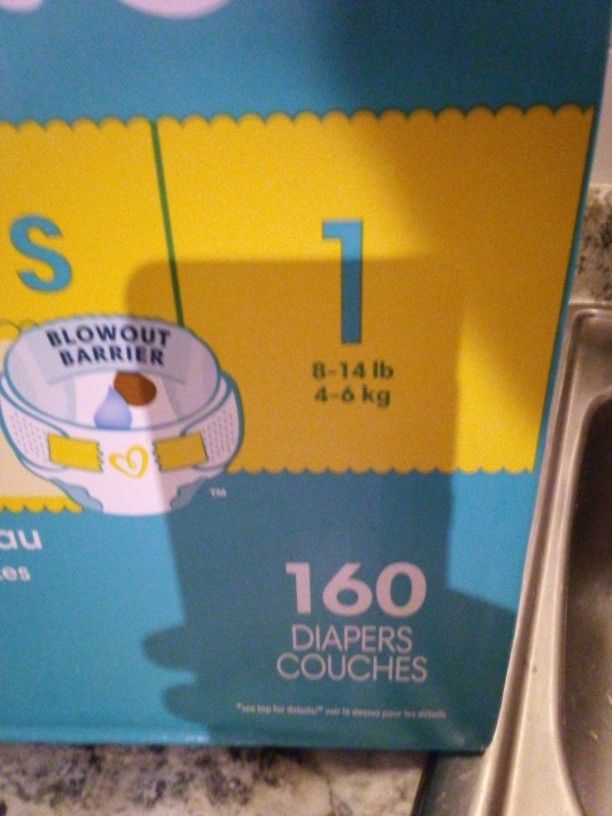 Pampers Swaddlers Sizes 1 With 160 In The Box And Pampers Baby Dry Size 2 With 180 In The Box