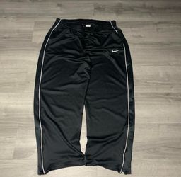 Nike Black Track Pants with White Piping