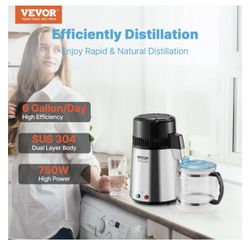 New! VEVOR Water Distiller, 4L/1.1 Gallon Pure Water Purifier Filter