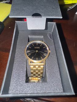 Nixon The Porter Gold/Black Watch w/ Box & Extra Links