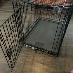  Cage Metal Wire Crates Pet Cages Double-Door Foldable Kennels with Handle and Plastic Tray Indoor&Outdoor,Black