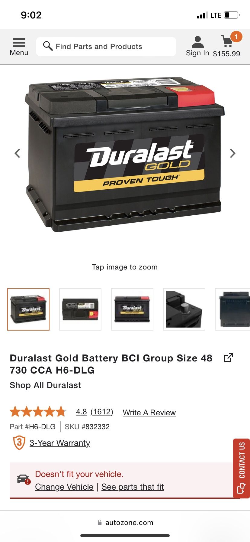 New Chevy- GMC Truck Battery H6-DLG 730 CCA