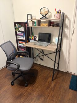Tall compact desk with chair