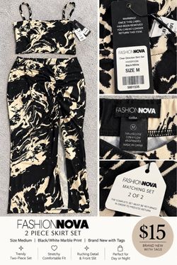Fashion Nova 2-Piece Skirt Set Size Medium