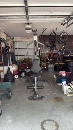 Complete Home Gym Cable Machine with Bench