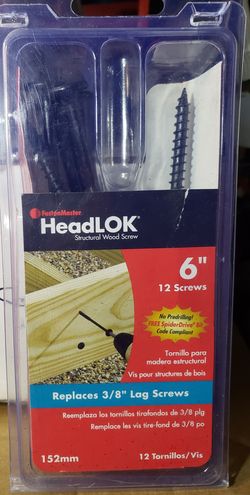 6 -SCREWS / 6" FastenMaster HeadLOK Structure Wood Screws