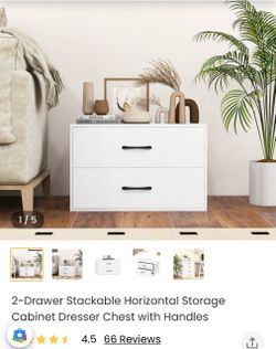 2-Drawer Stackable Dresser Chest with Handles
