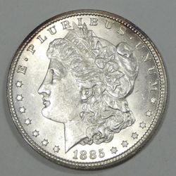 1885-CC Morgan Dollar Nice BRILLIANT UNCIRCULATED Carson City Silver Dollar
