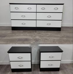 Dresser And 2 Nightstands - Cómoda Y 2 Mesitas De Noche 