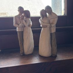 Large Willow Tree Statues Set Of 2