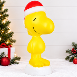 Christmas Lighted Blow Mold Yard Decor with Santa Stocking 21.5" Woodstock Peanuts BRAND NEW