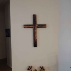 Handcrafted Back Lit Wooden Cross