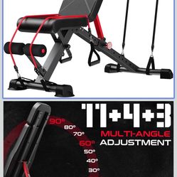 Weight Bench, Adjustable Foldable Workout Bench Press for Full Body Strength Training