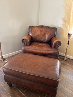 Brown Oversized Accent Chair & Matching Ottoman- $200 OBO
