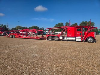 Peterbilt Semi Truck with Car Hauler Trailer