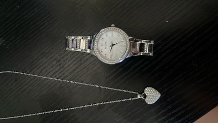 Bulova watch and necklace