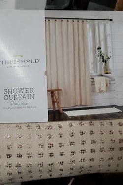 Threshold shower curtain