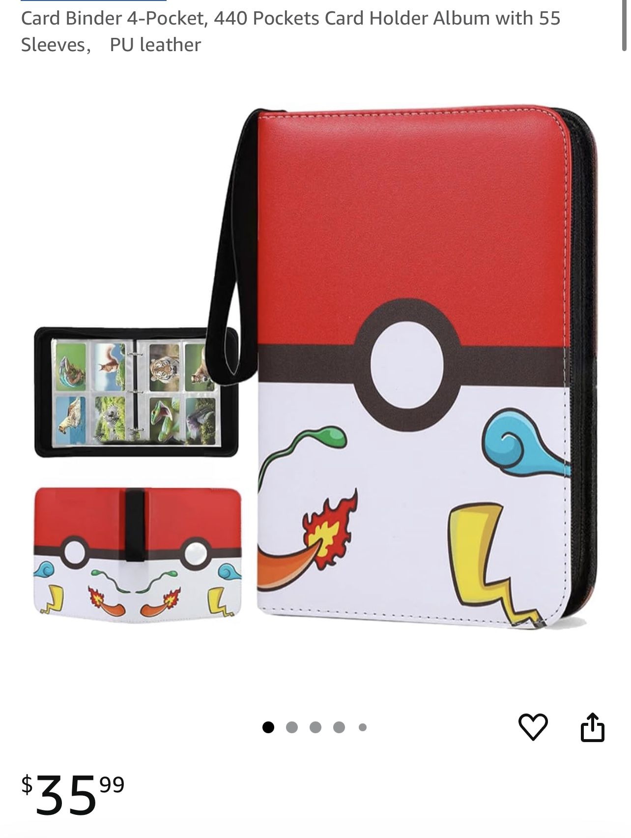 Card Binder 4-Pocket, 440 Pockets Card Holder Album with 55 Sleeves