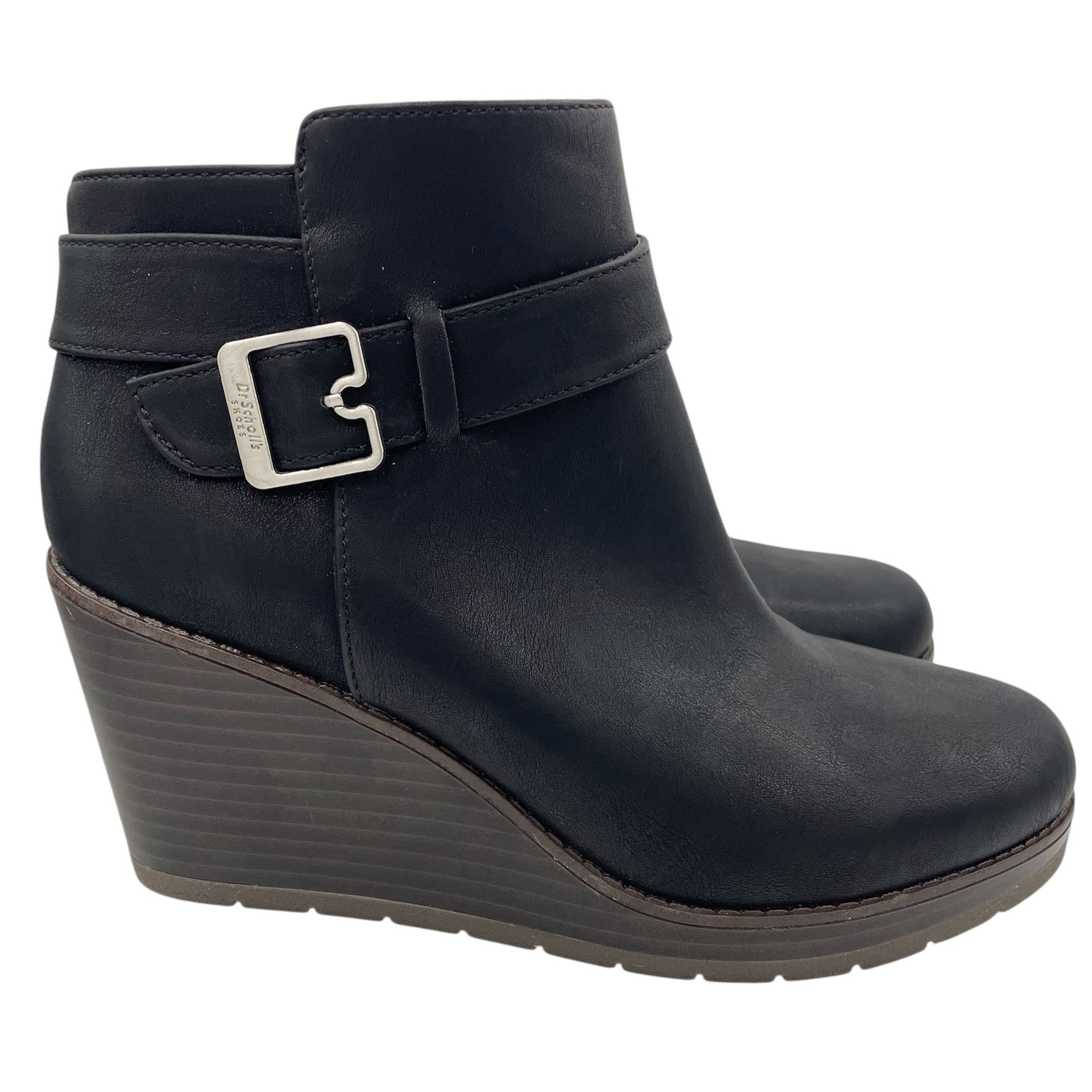 Dr Scholl’s One Up platform wedge black ankle boots women’s Size 6.5 comfortable