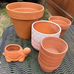 Italian Terracotta Plant Pot Bundle with Turtle Planter. Read description 1st