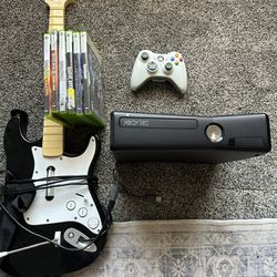 Xbox 360 W/ Guitar & Games