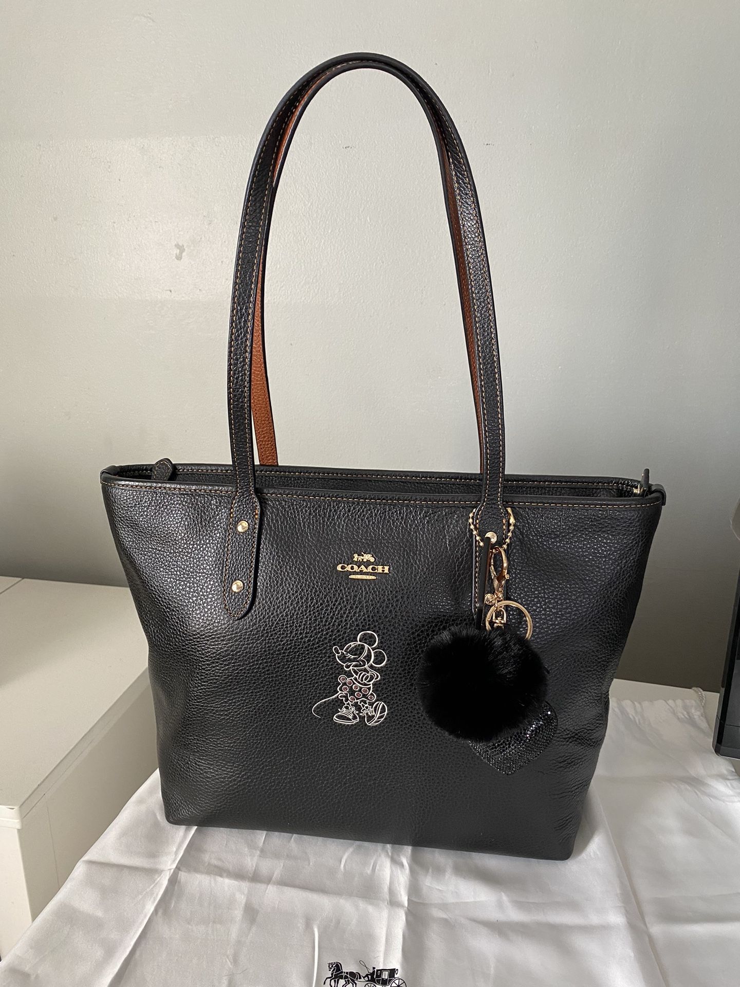 Coach Black Leather Tote Bag Limited Edition Disney X Coach