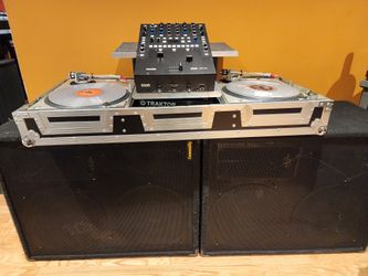 DJ EQUIPMENT - TWO TECHNIC 1200 TURNTABLES, ONE RANE 62 MIXER, ONE BATTLE CASE...PHASE (EXTRA) ALSO AVAILABLE