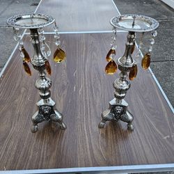 2 Vintage Candle Holders 