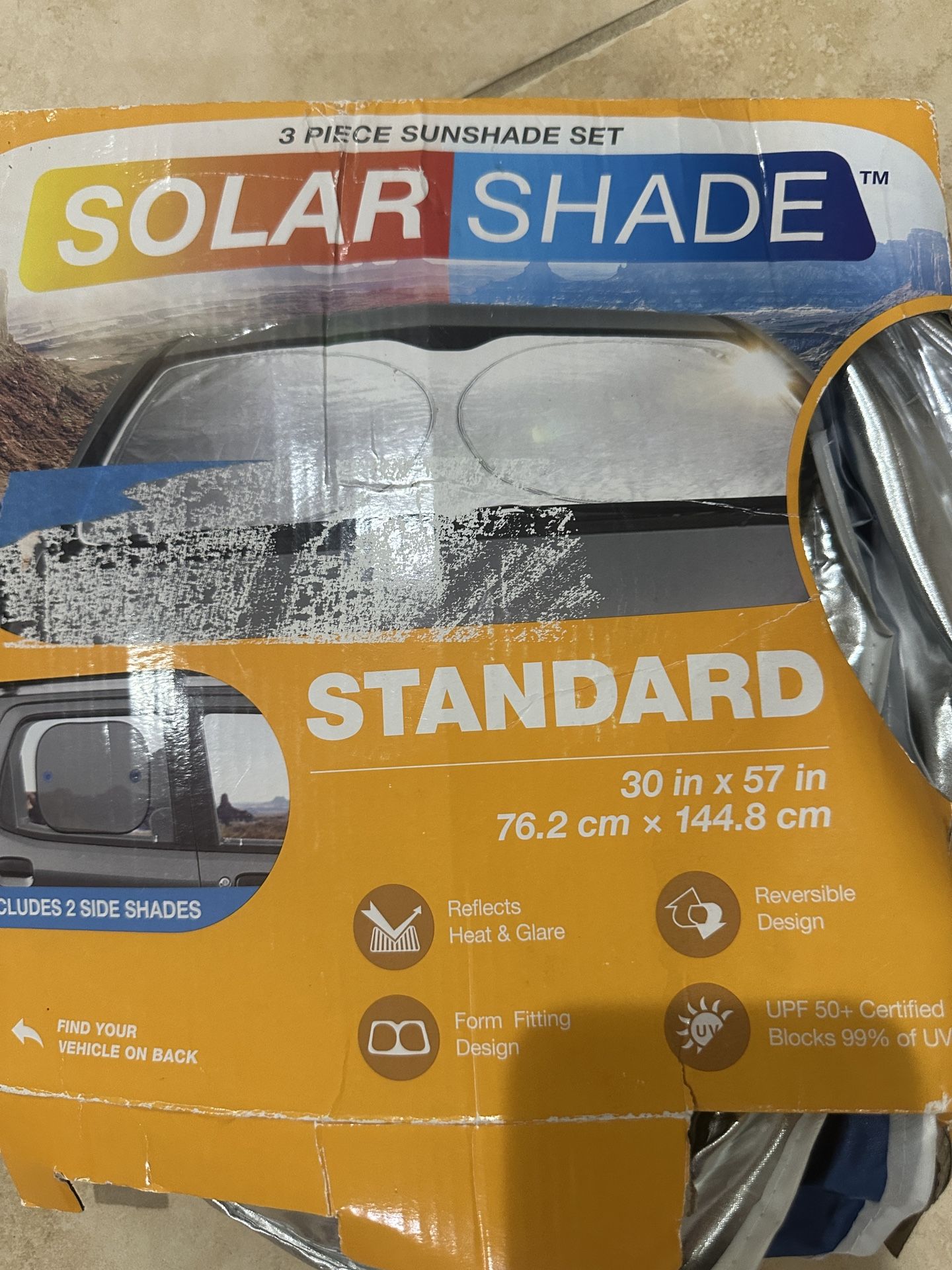 Solar Car Shade for front windshield 30” x 57”